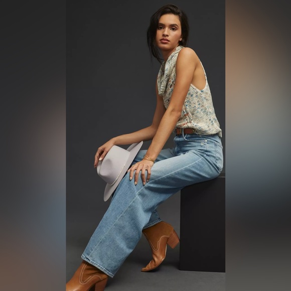 MOTHER The Enchanter High Rise Wide Leg Jeans Party of One Anthropologie Size 29 - Picture 14 of 14